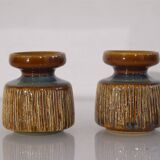 Pair of Danish ceramic candle holders by Soholm.