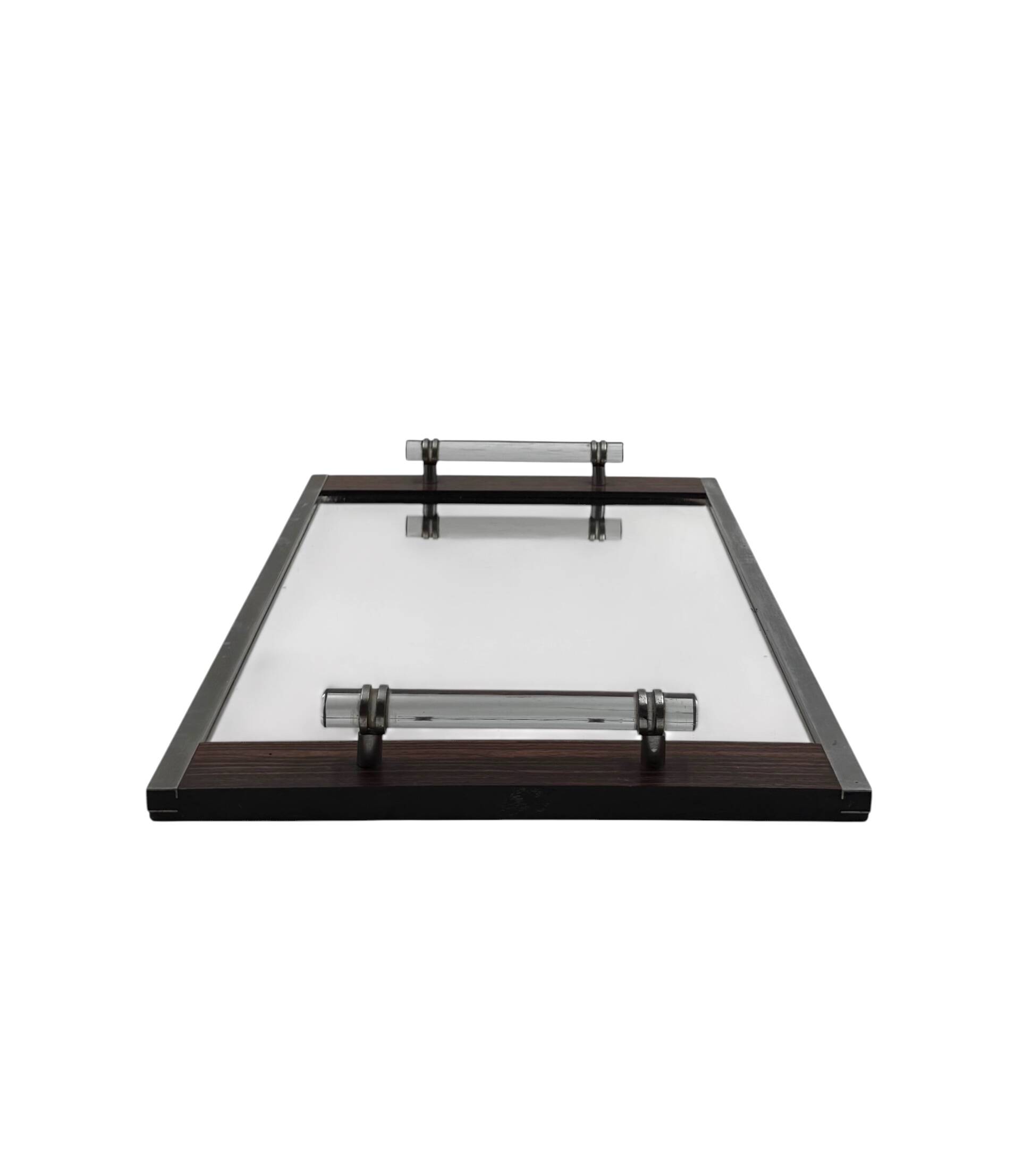 Modernist mirrored tray, in the manner of Jacques Adnet France 1940 /1950