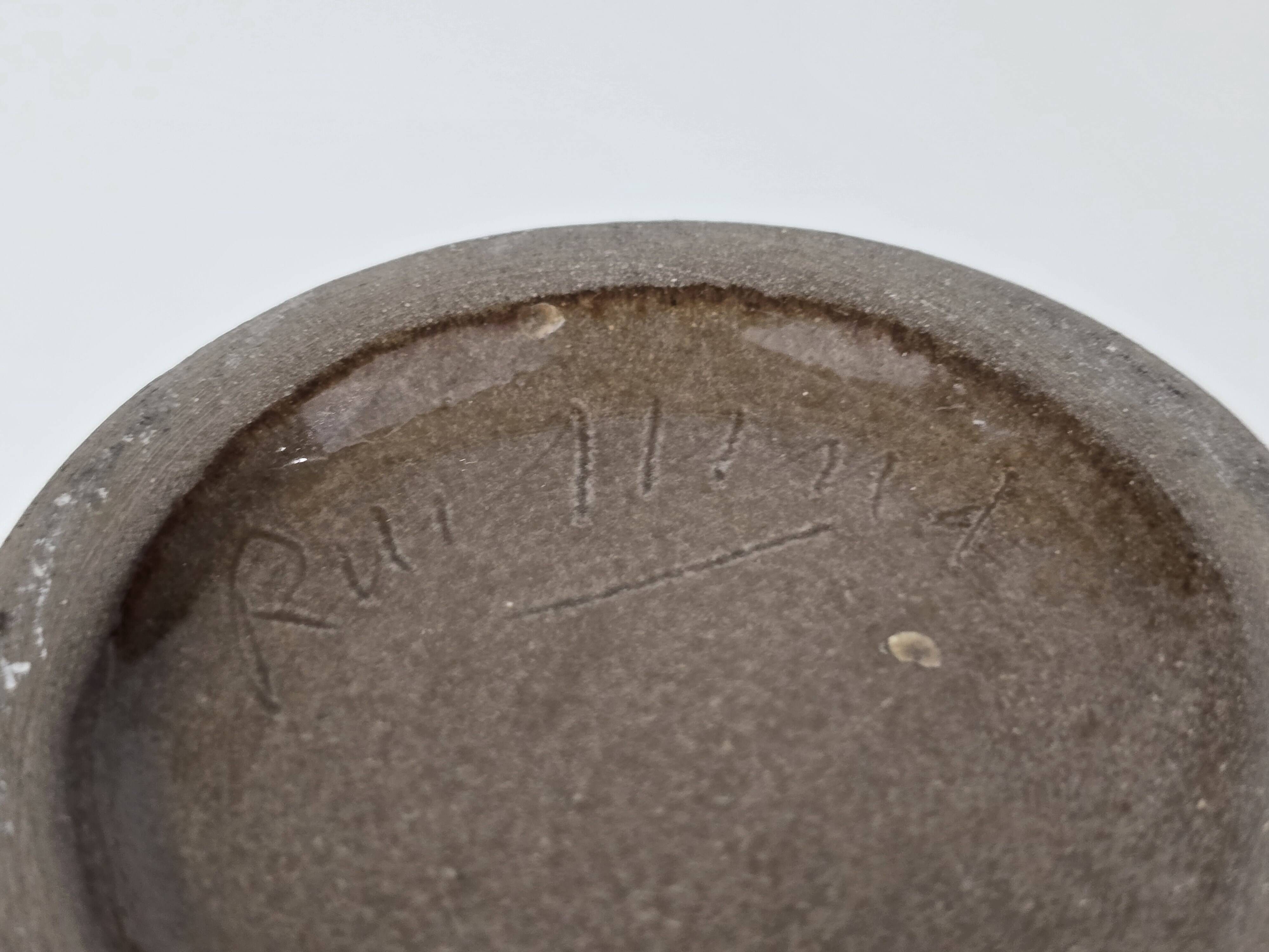 Jacques & Dani Ruelland Grey glazed ceramic roller vase