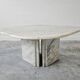 Postmodern coffee table cat's eye white Carrara marble Roche Bobois style