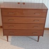 Commode en bois vernis, années 80