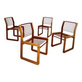 Lot 4 chaises  design Knut et Marianne Hagberg pour Ikea 1982 vintage métal et bois