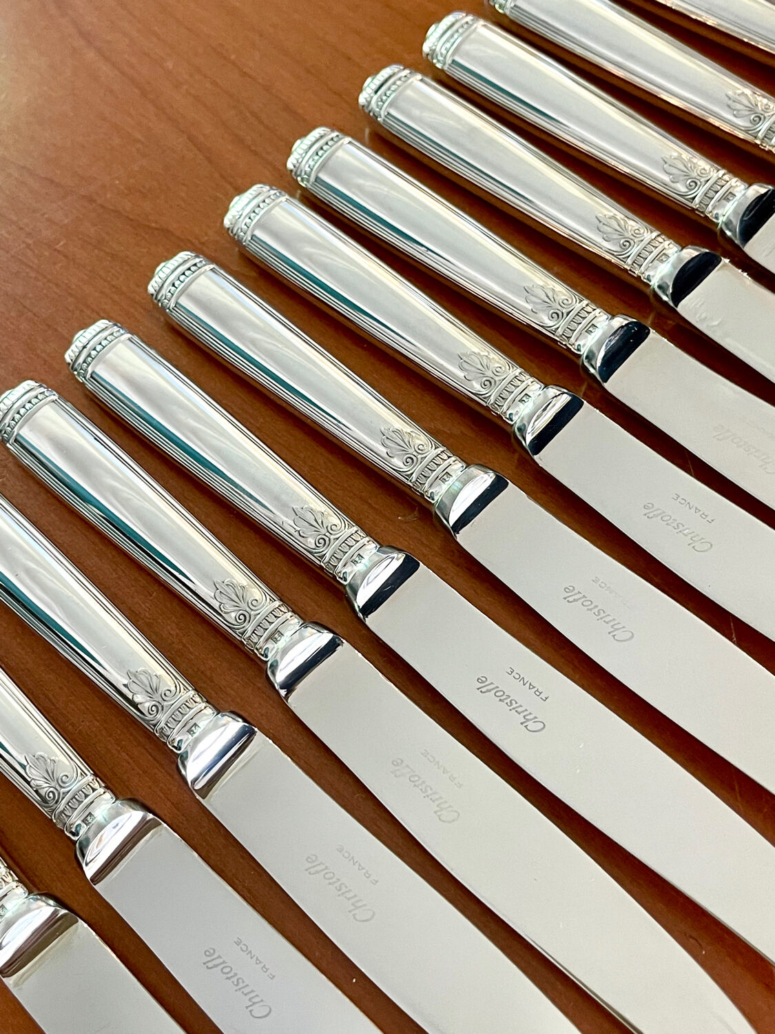 Christofle Malmaison, 12 cheese dessert knives 19.5 cm