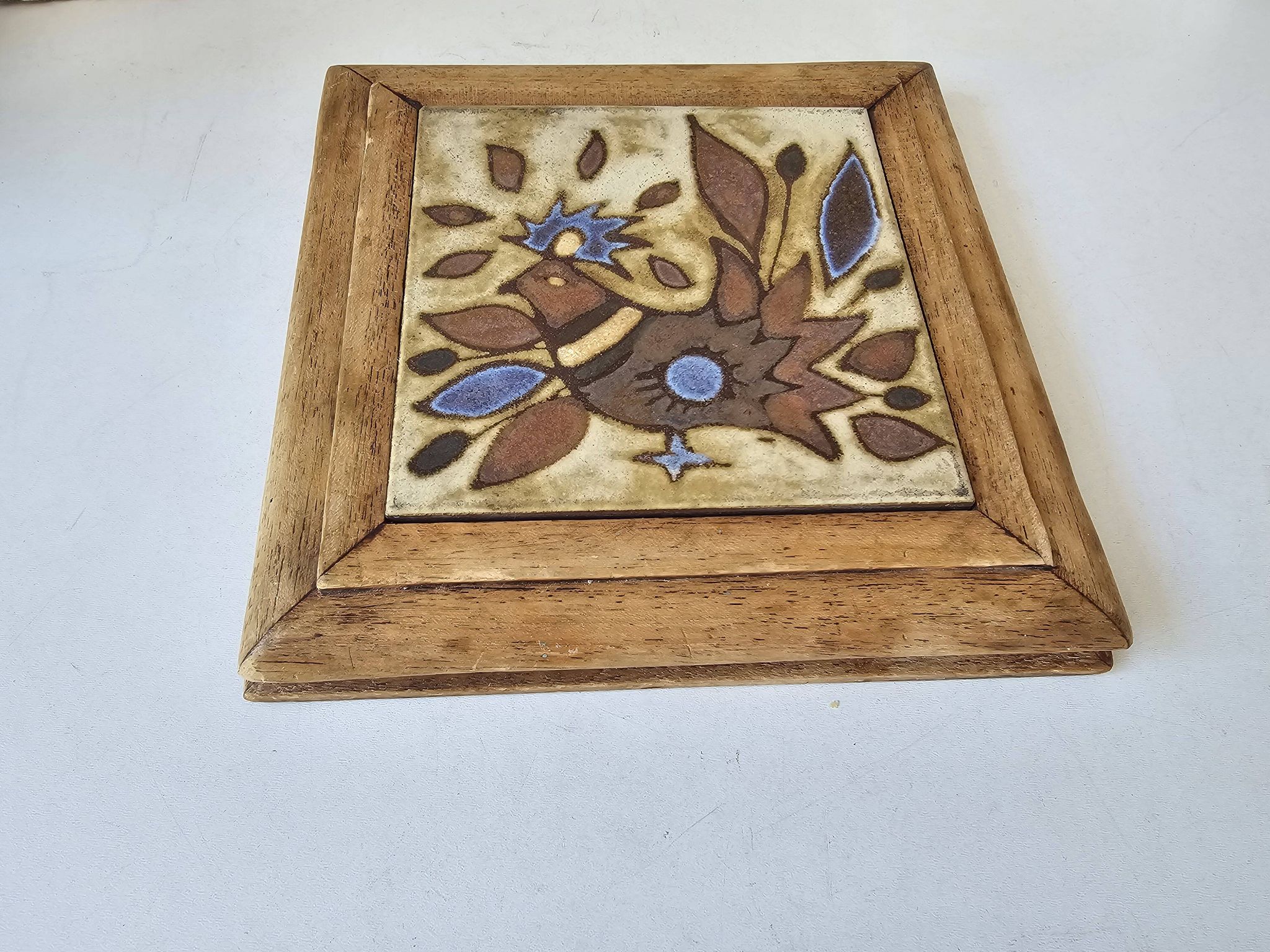 Trivet Tile in the style of Roland Zobel The Cyclades Anduze