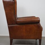especially comfortable wingback chair made of sheepskin leather, stunning colors
