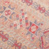 3x13 Soft Pink Vintage Oushak Long Stairs Runner Rug, 83x379 Cm