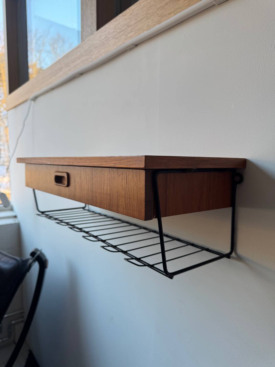 Vintage Norwegian Teak Wall Shelf, 1960s