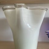 Trio of vintage blown glass handkerchief vases