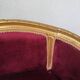 Fauteuil bois doré et velours rouge Louis XVI