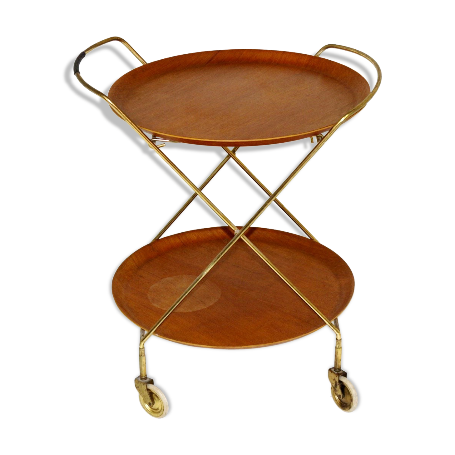 Rolling teak and metal dessert, Sweden, 1960