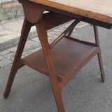 Drawing table wood and vintage metal