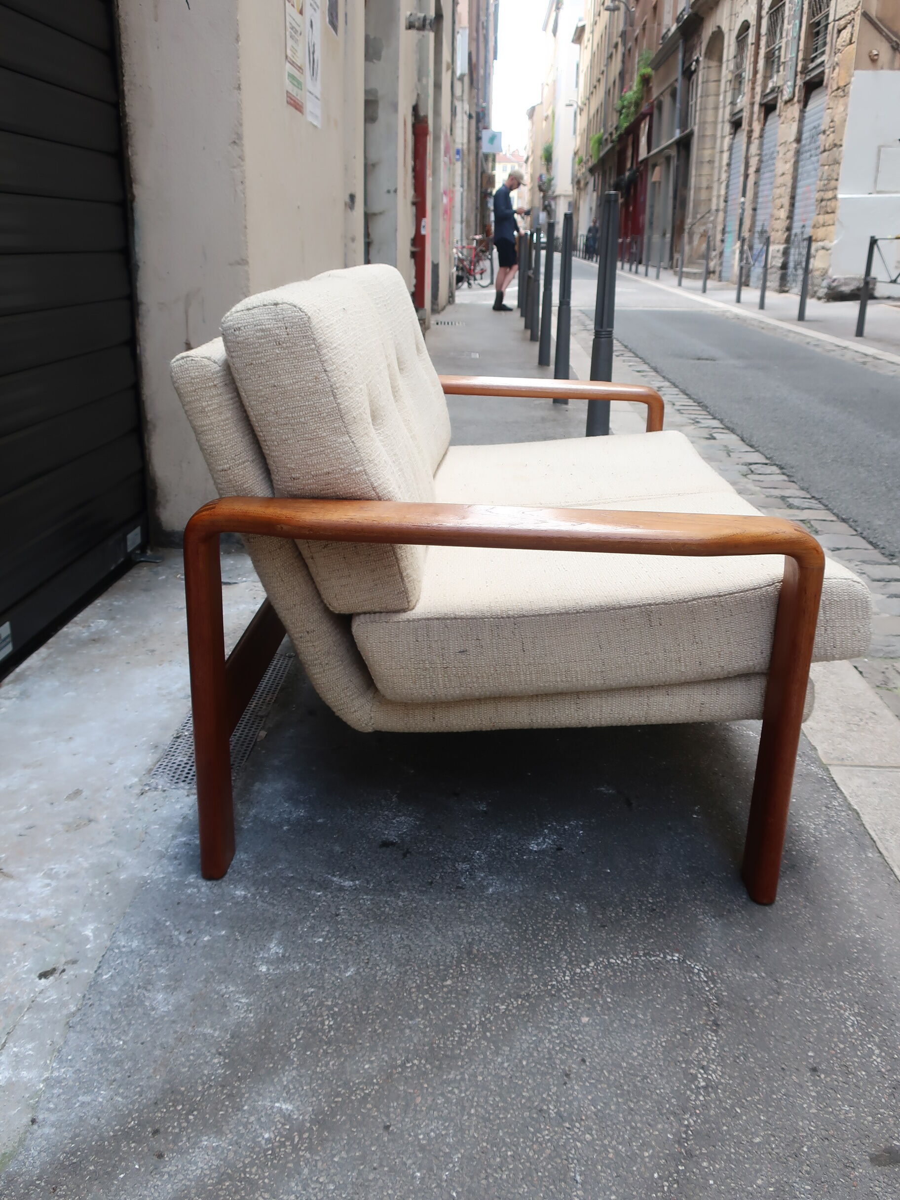 Scandinavian sofa in teak two-seater 60s
