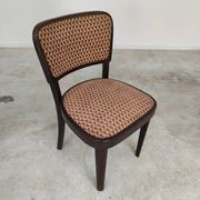 Lot de 4 chaises Thonet art déco 1930, tissu et noyer