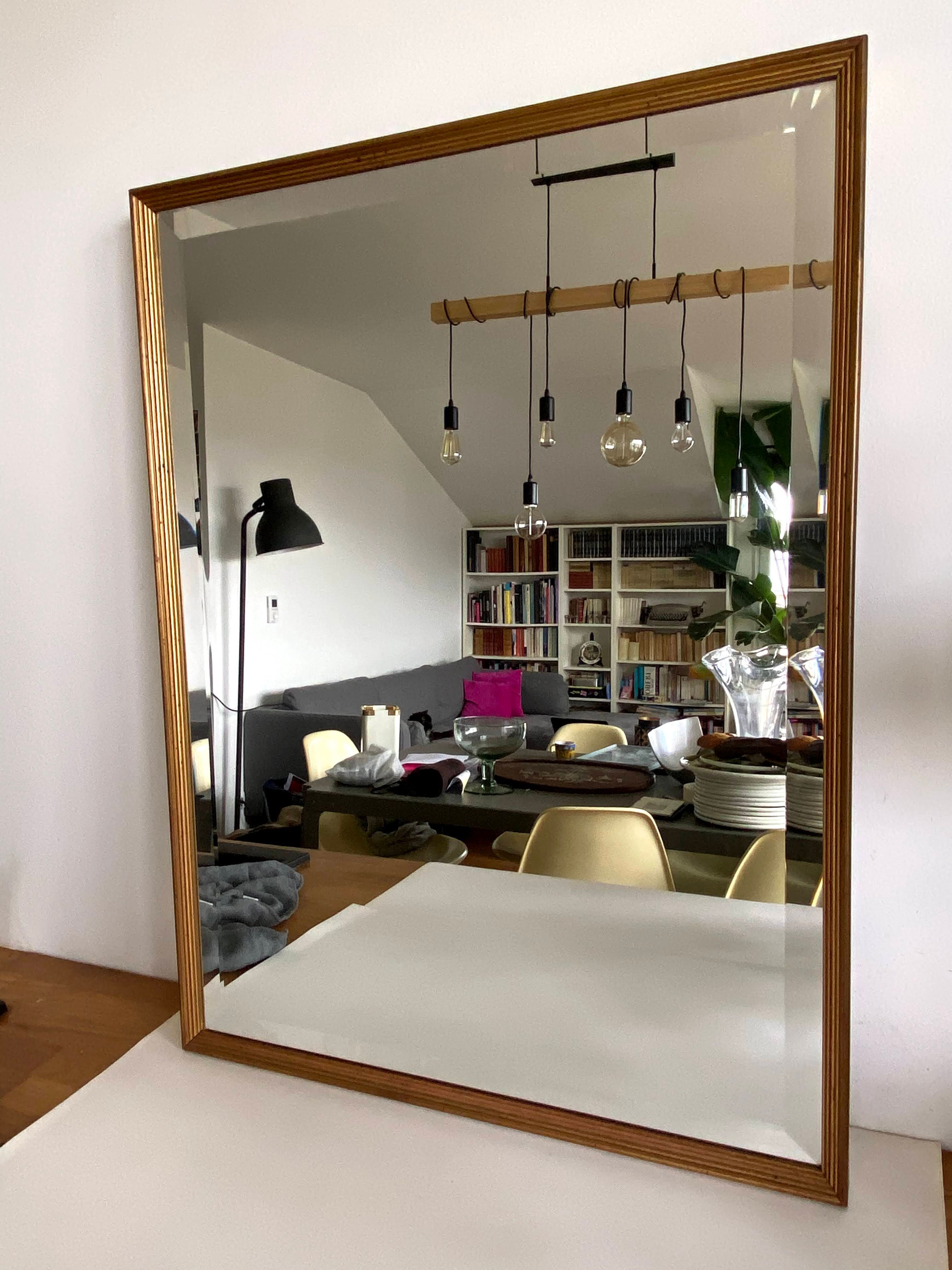 Bevelled mirror gilded frame 54x72cm