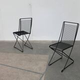 Set of black postmodern Kreuzschwinger chairs by Till Behrens for Schlubach, 1980s.