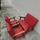 Vintage 1950s children's sofa and two armchairs with compass feet