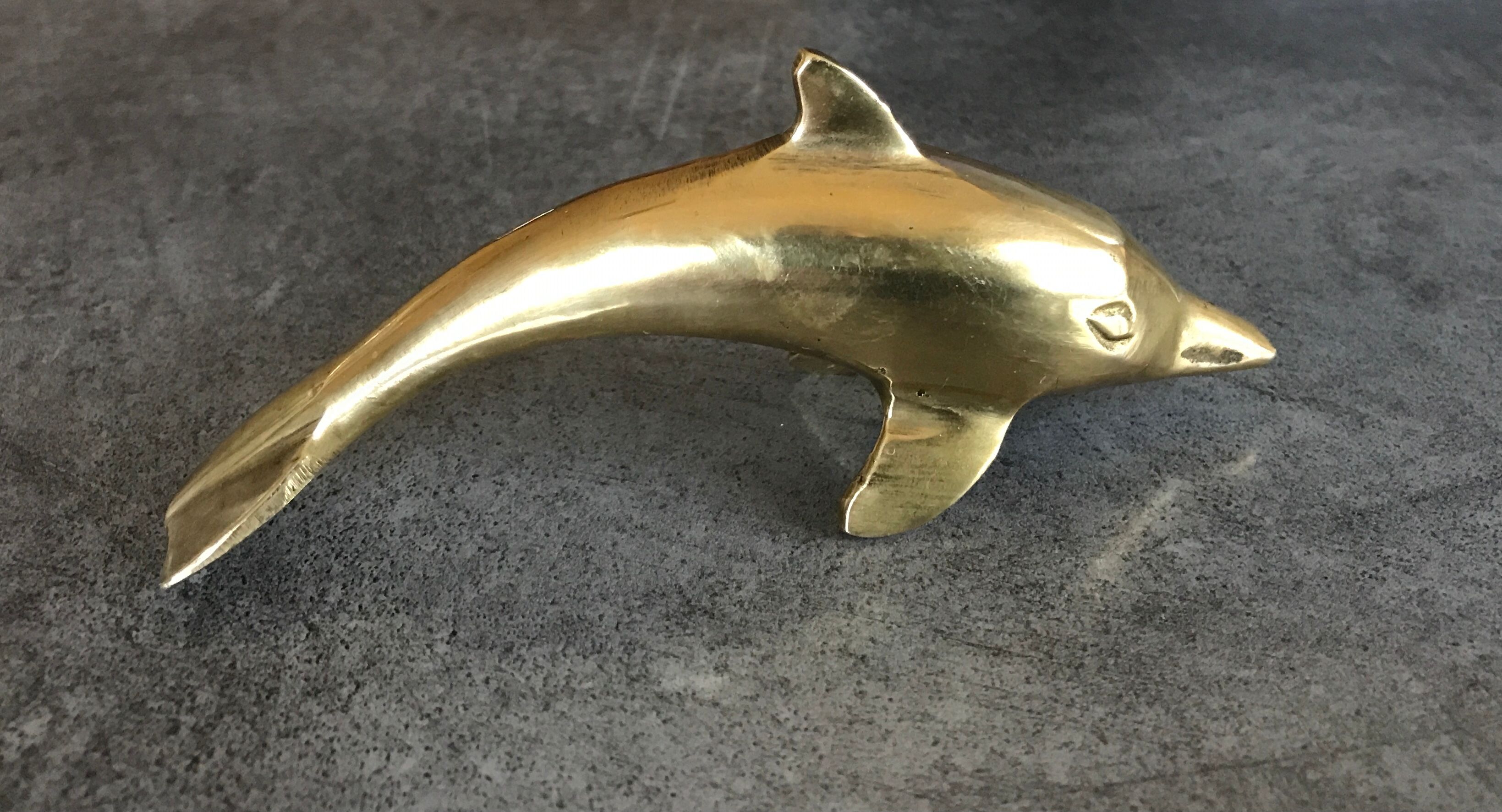Dolphin vintage solid brass - animal collection brass 12,5 cm