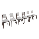 Grey velvet chairs by Angelo Mangiarotti for La Sorgente Del Mobile, 1970s, set of 6.