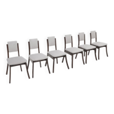 Chaises en velours gris par Angelo Mangiarotti pour La Sorgente Del Mobile, années 1970, lot de 6