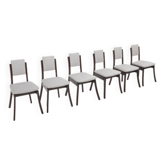 Grey velvet chairs by Angelo Mangiarotti for La Sorgente Del Mobile, 1970s, set of 6.