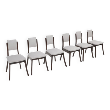 Grey velvet chairs by Angelo Mangiarotti for La Sorgente Del Mobile, 1970s, set of 6.