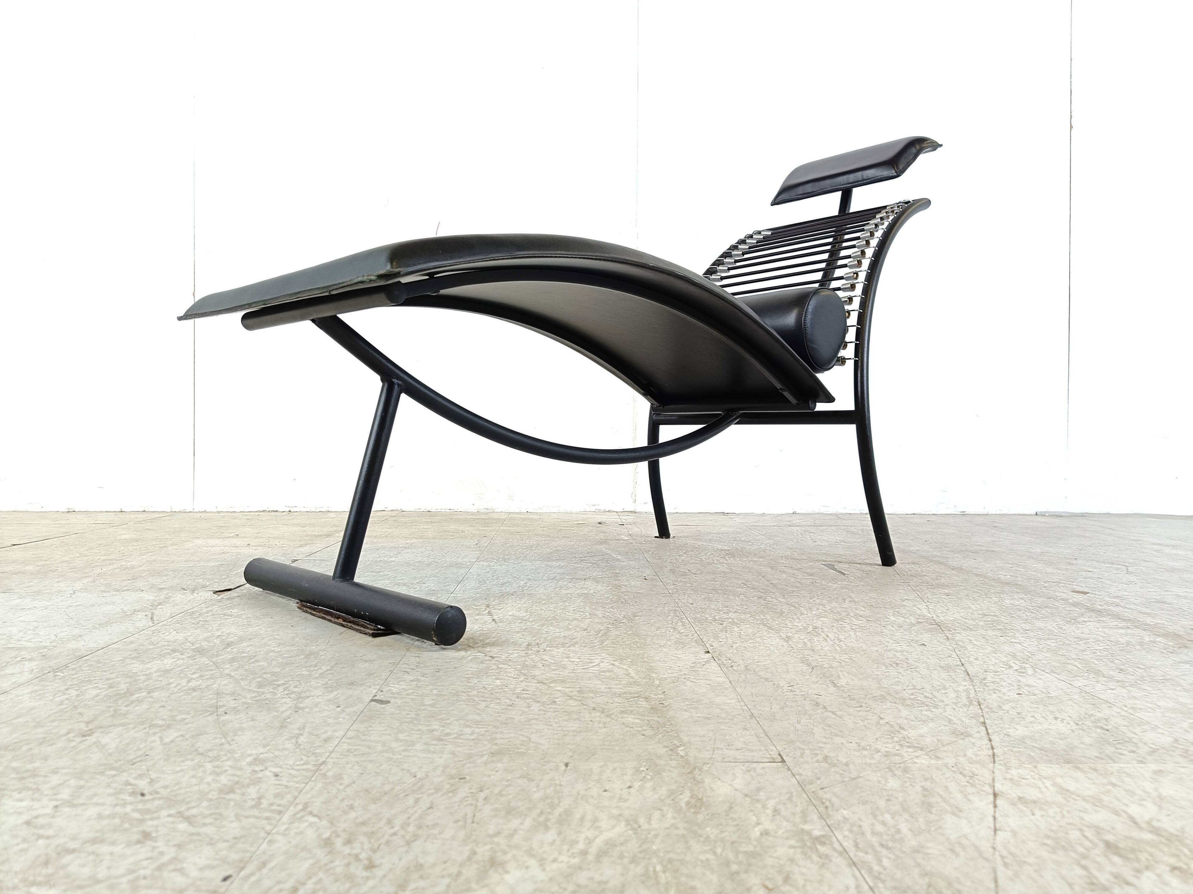 Vintage chaise longue in the manner of Rene Herbst, 1990s