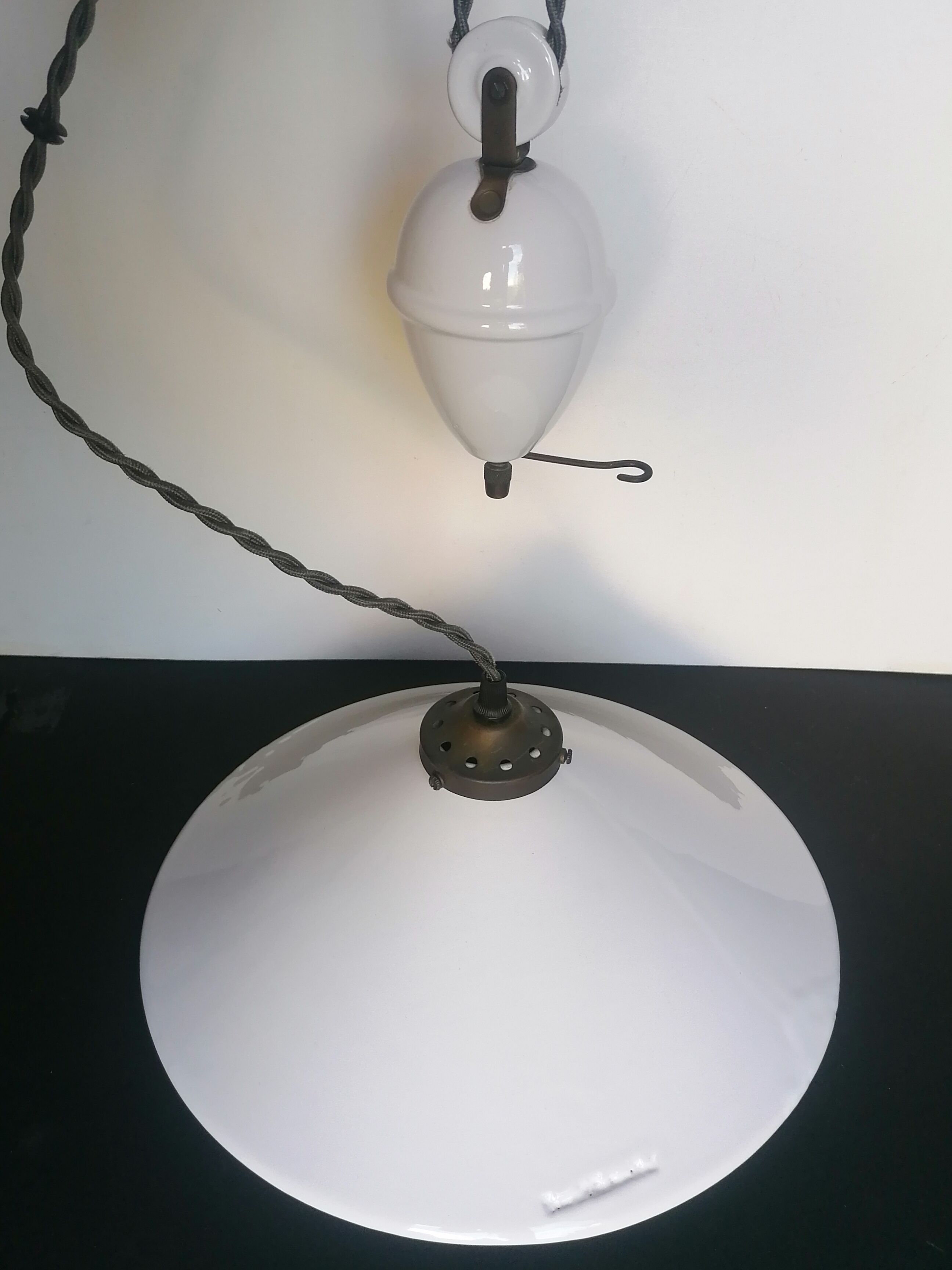 Old white ceramic pendant lamp