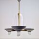 Vintage French Brass Acrylic Chandelier, 1970s