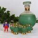Carafe à liqueur verte et ses 6 verres
