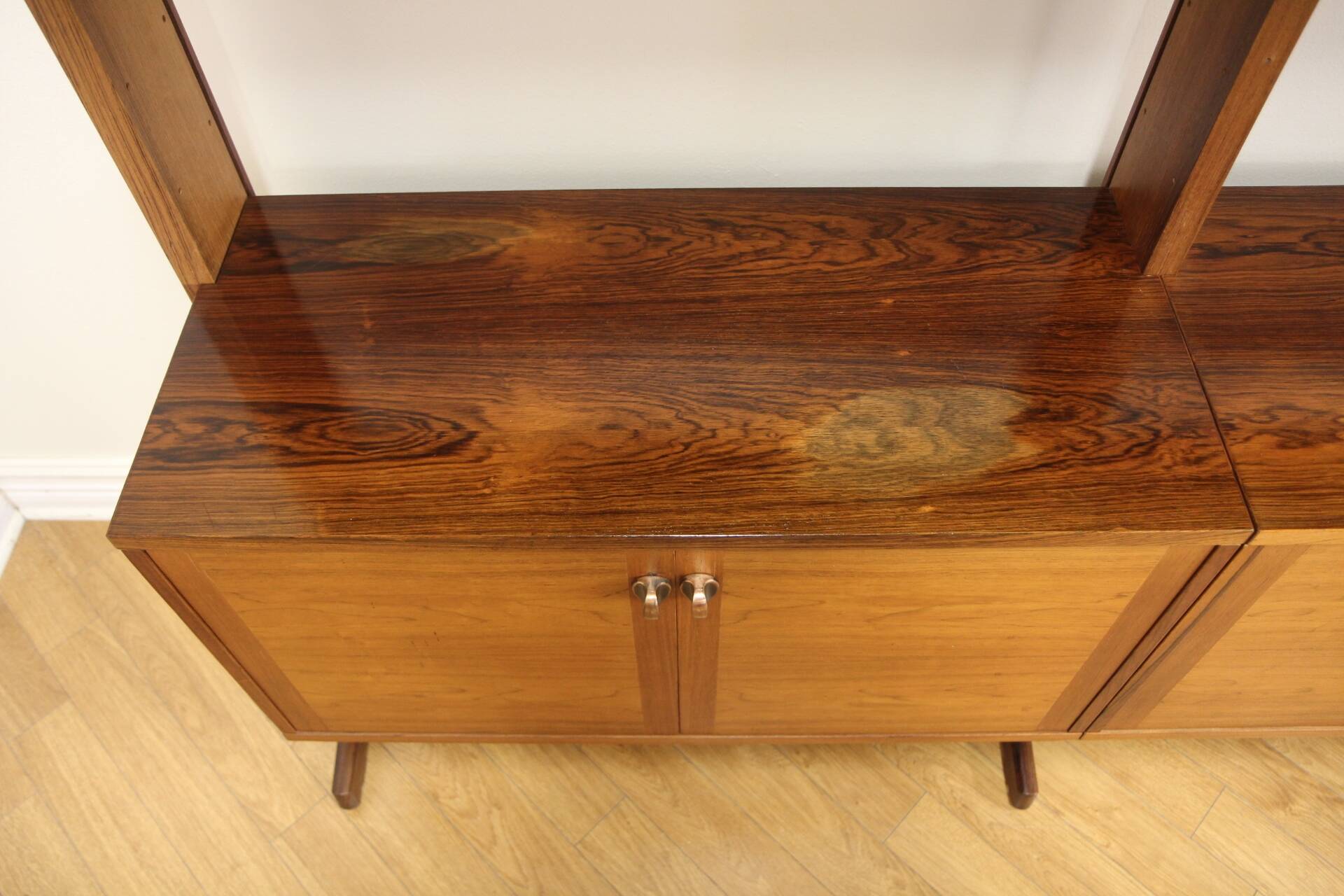 Scandinavian "triple" bookcase in rosewood, Sweden, 1960