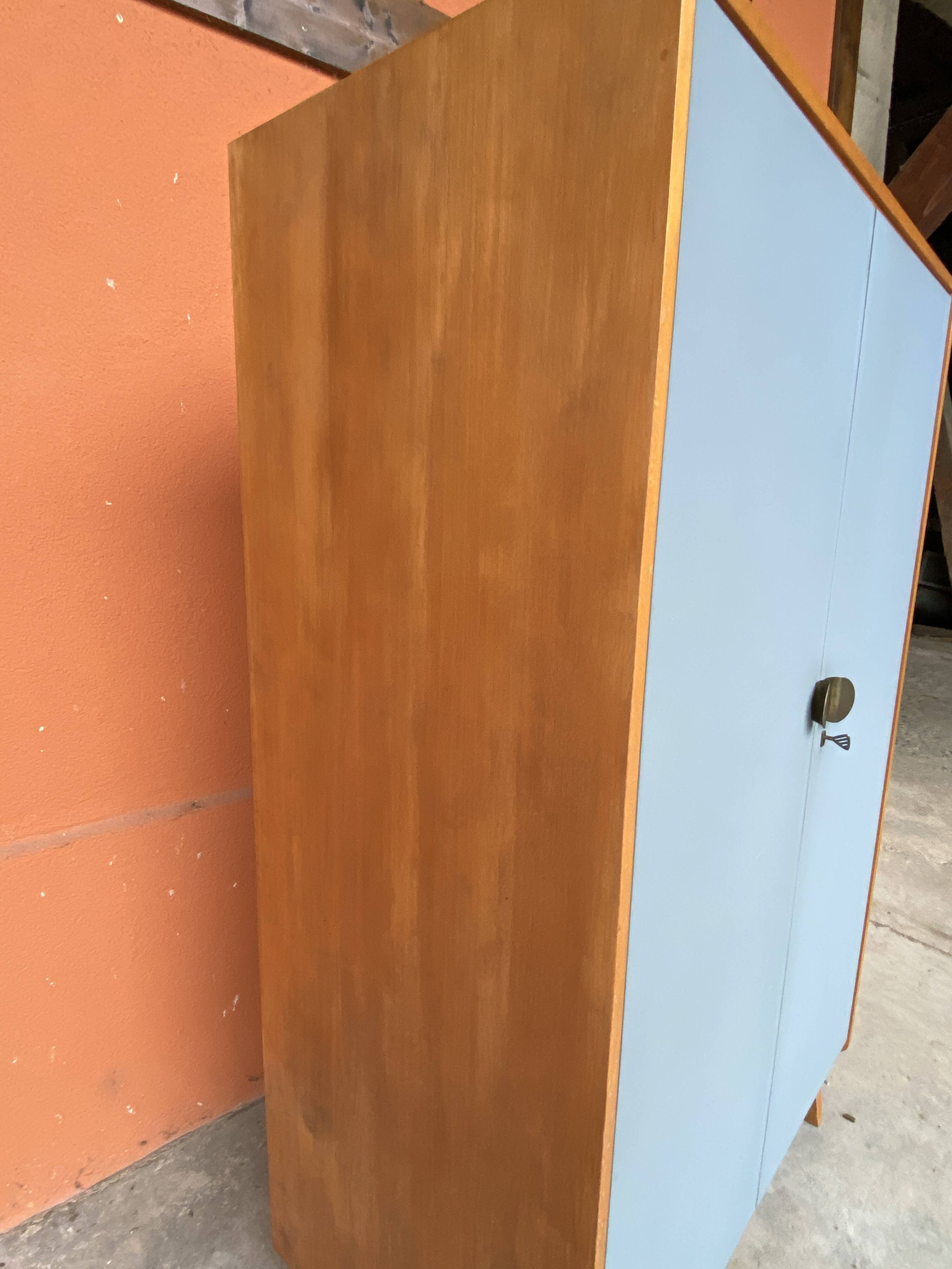 Armoire Parisienne Placard vestiaire atelier bois Mid-century vintage scand