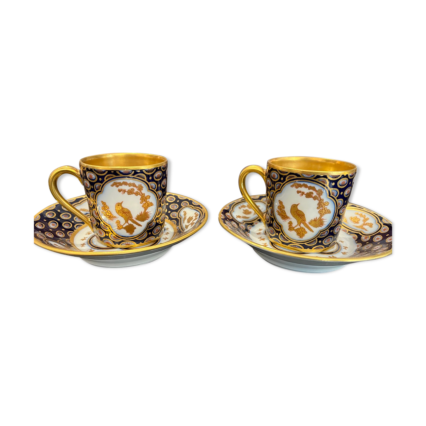 Pair of bird bernardaud cups