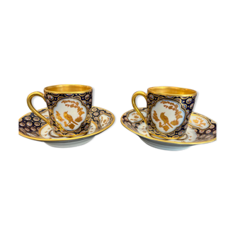 Paire de tasses bernardaud aux oiseaux