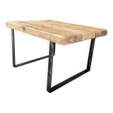 Table basse en bois et métal SNCF