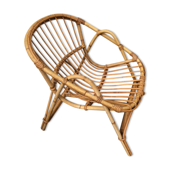 Fauetuil coque enfant en rotin
