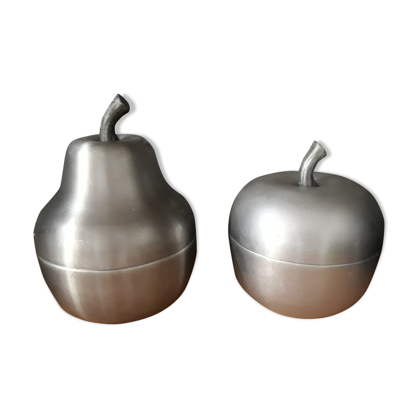 Pair of 2 buckets ice brushed aluminium