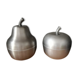 Pair of 2 buckets ice brushed aluminium