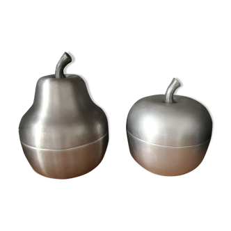 Pair of 2 buckets ice brushed aluminium