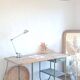 Wood and metal desk circa the 1950s.