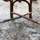 Lot of 2 baskets chairs in vintage rattan