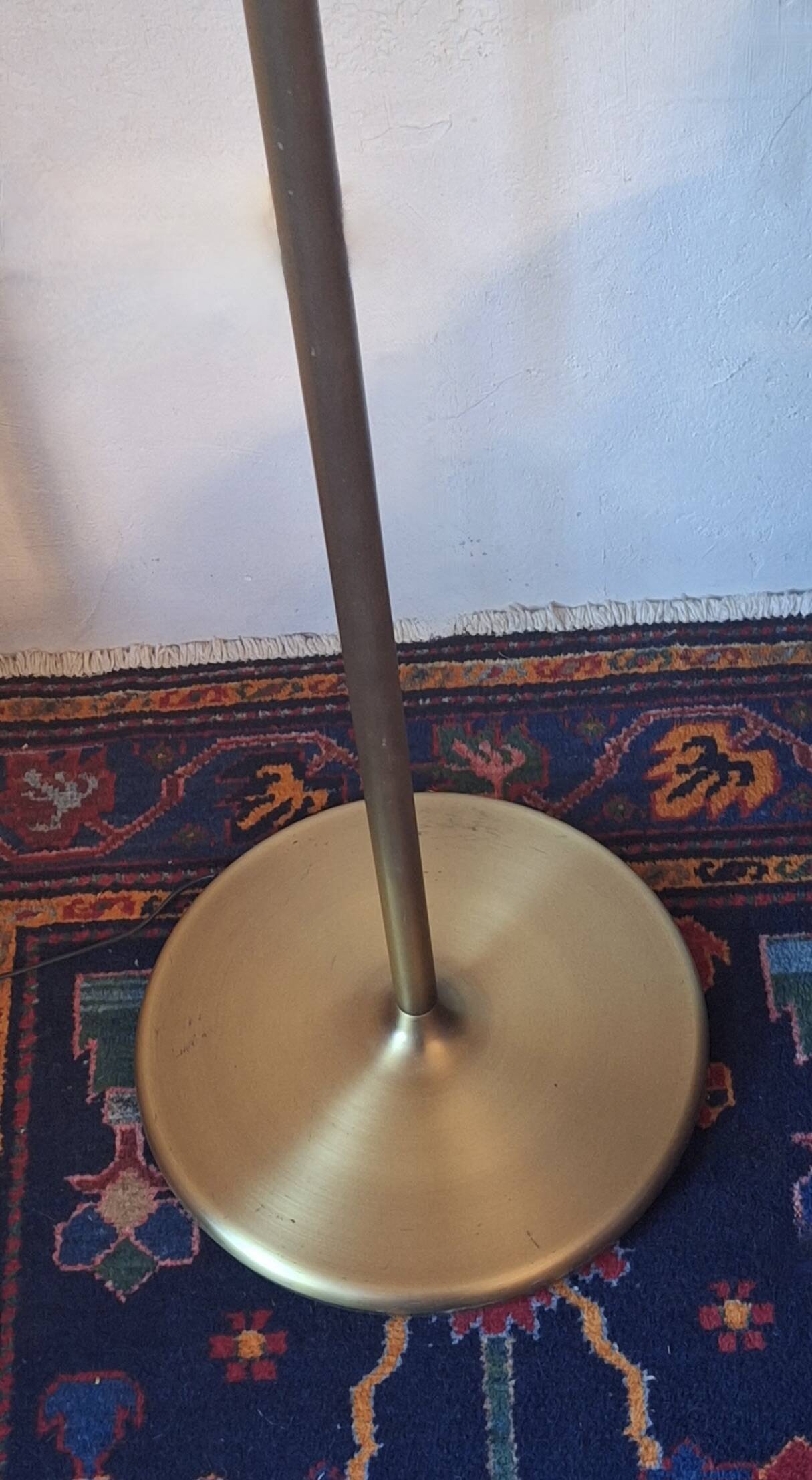 Walter von Nessen brass swivel-arm floor lamp with uplight, 1960s