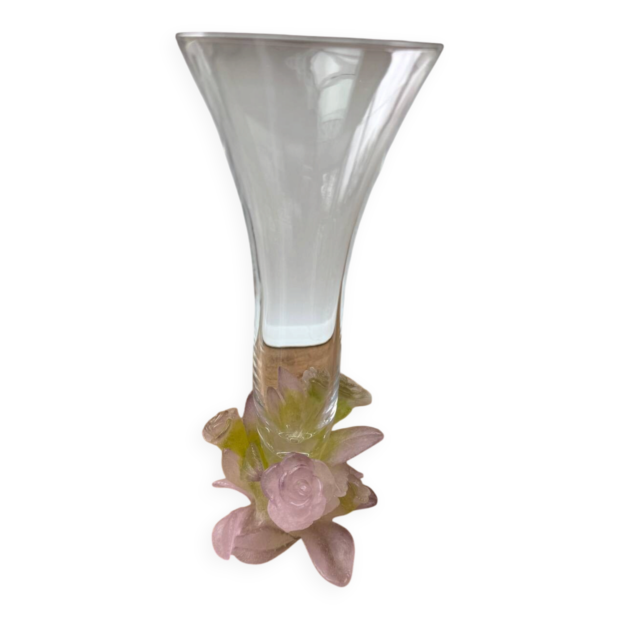 Vase Daum fleurs roses