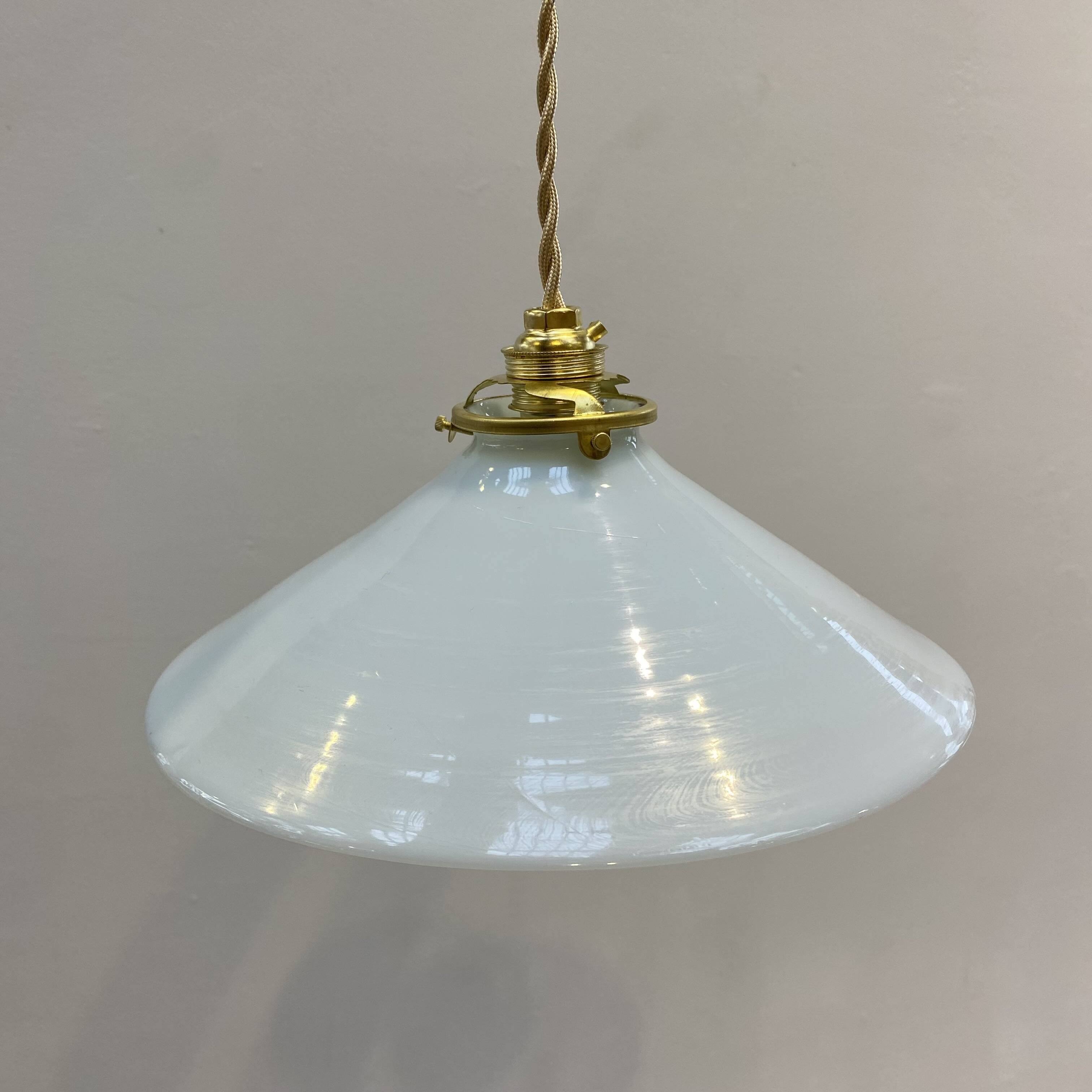 Vintage white opaline pendant light