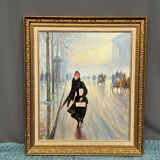 Tableau signé "Parisienne"