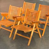 Vintage set of four Rex Plywood folding chairs by Niko Kralj design 1950