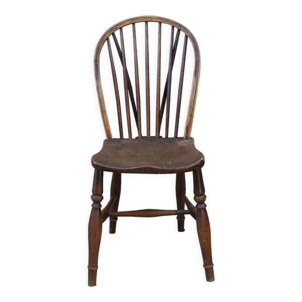 Chaise windsor en bois massif, angleterre, xixe siècle