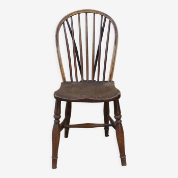 Windsor chair in solid wood, england, nineteenth century