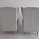 Pair of grey velvet armchairs in the style of Gio Ponti.