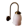 Brass wall lamp with pale pink bell