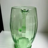 Art deco green glass pitcher / carafe 30s-40s